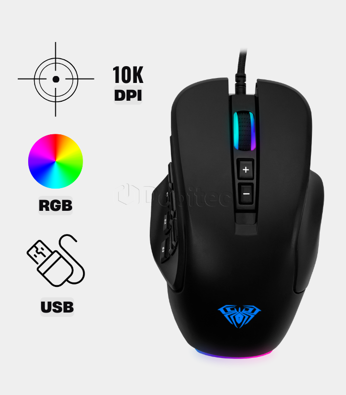Mouse Aula H510 10,000 DPI RGB Negro