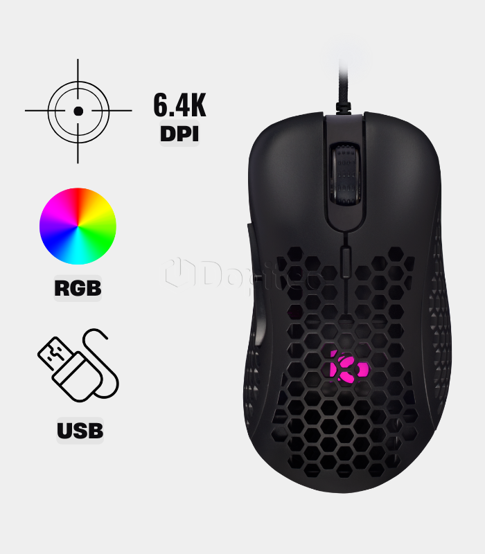 Mouse io Esports Beast 6,400 DPI RGB Negro