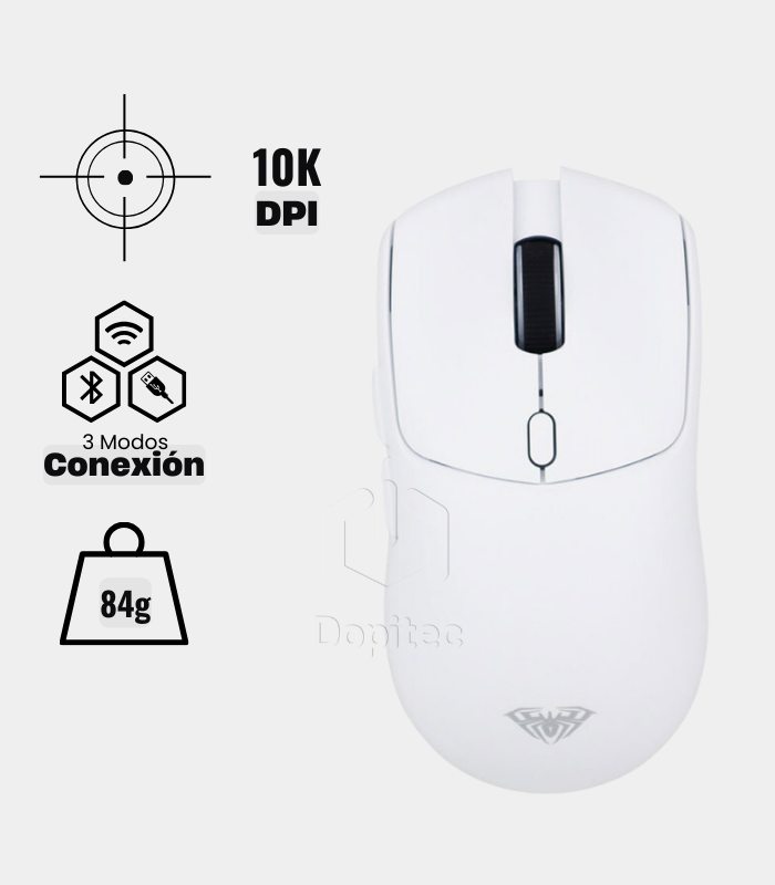 Mouse Inalámbrico Aula SC580X 10,000 DPI Bluetooth Blanco