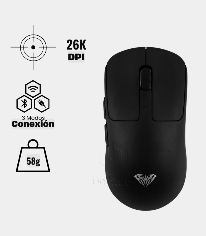 Mouse Inalámbrico Aula SC680 26,000 DPI Bluetooth Negro