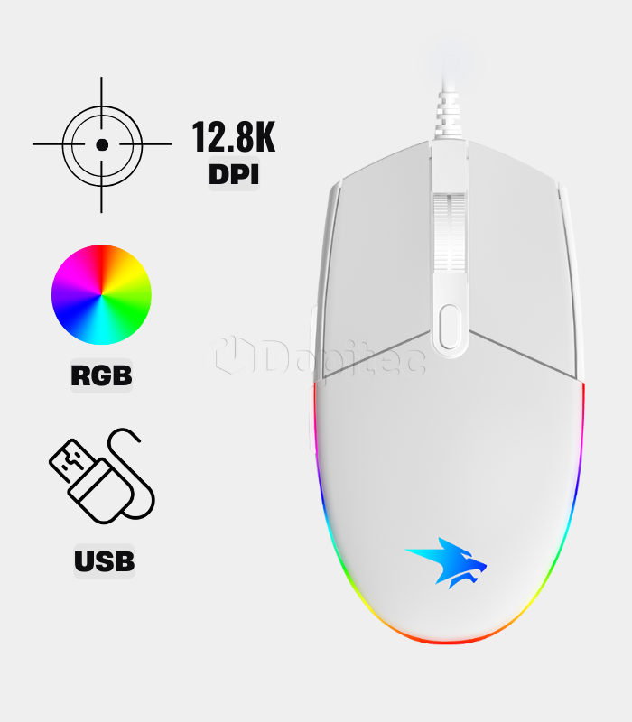 Mouse Vifrozt Viking 12,800 DPI Blanco