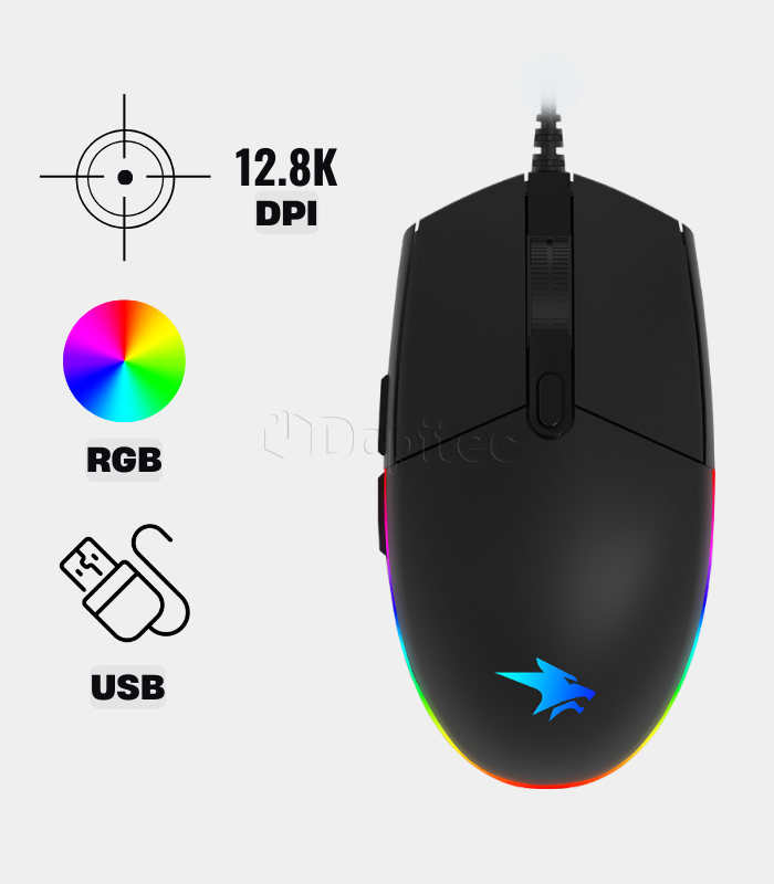 Mouse Vifrozt Viking 12,800 DPI Negro