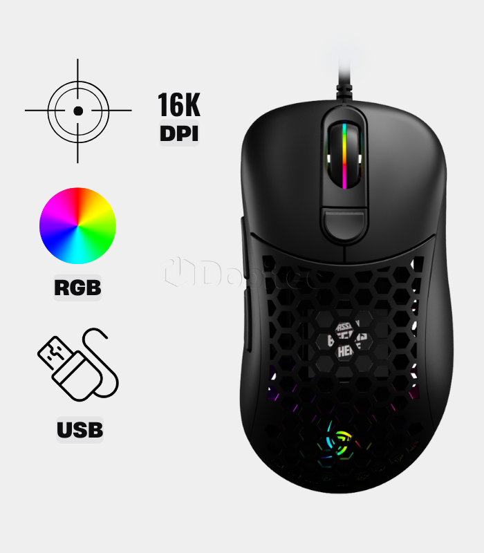 Mouse VSG Aquila Air 16,000 DPI RGB Negro Mate