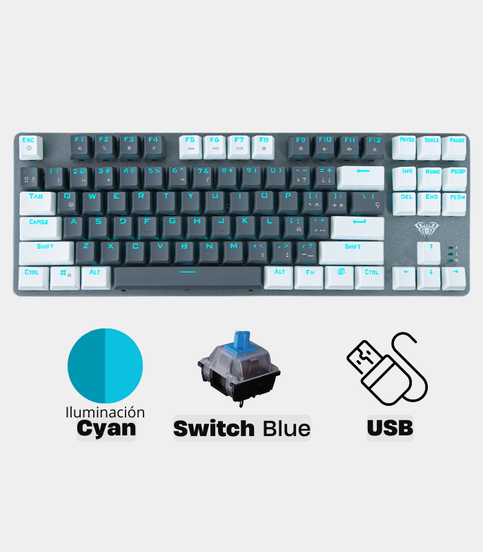 Teclado Mecanico Aula F3287 Single Color