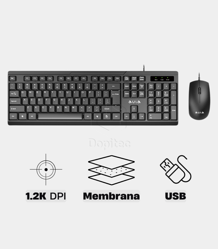 Kit Aula Teclado + Mouse AC101 Black