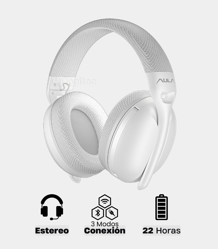 Audifono Aula S6 Wireless Stereo Sound Blanco