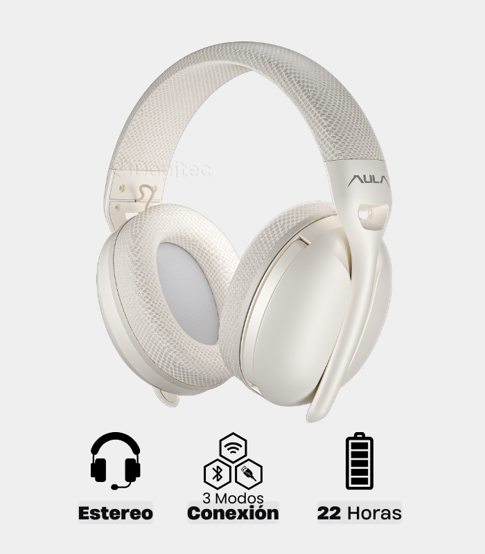 Audifono Aula S6 Wireless Stereo Sound Milk