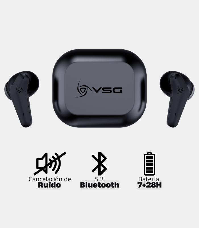 Auricular VSG Aureus Estéreo AE1550  Bluetooth 5.3 Negro