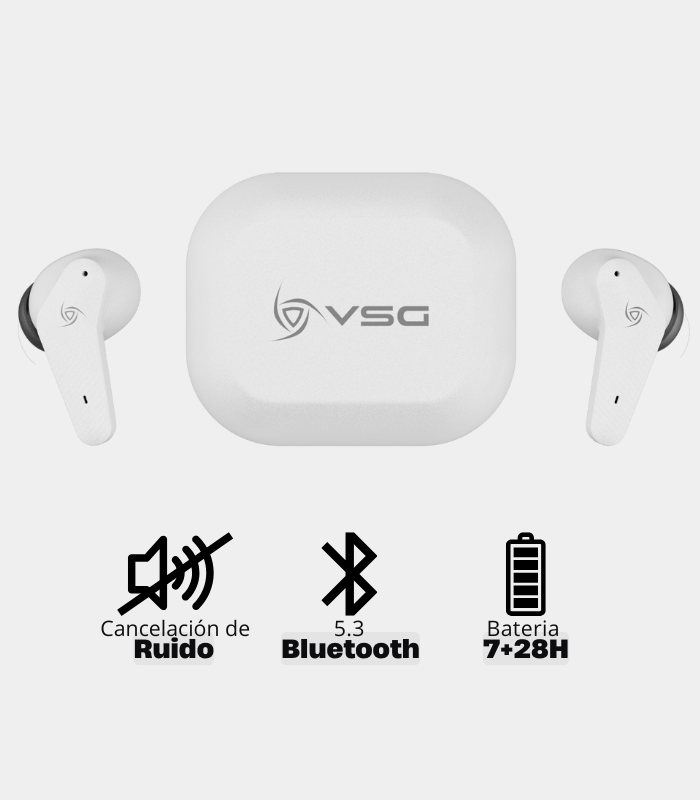 Auricular VSG Aureus Estéreo AE1551 Bluetooth 5.3 Blanco