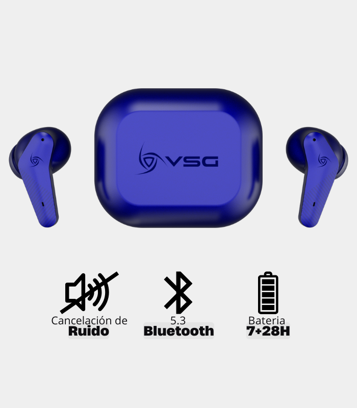 Auricular VSG Aureus Estéreo AE1553 Bluetooth 5.3 Azul