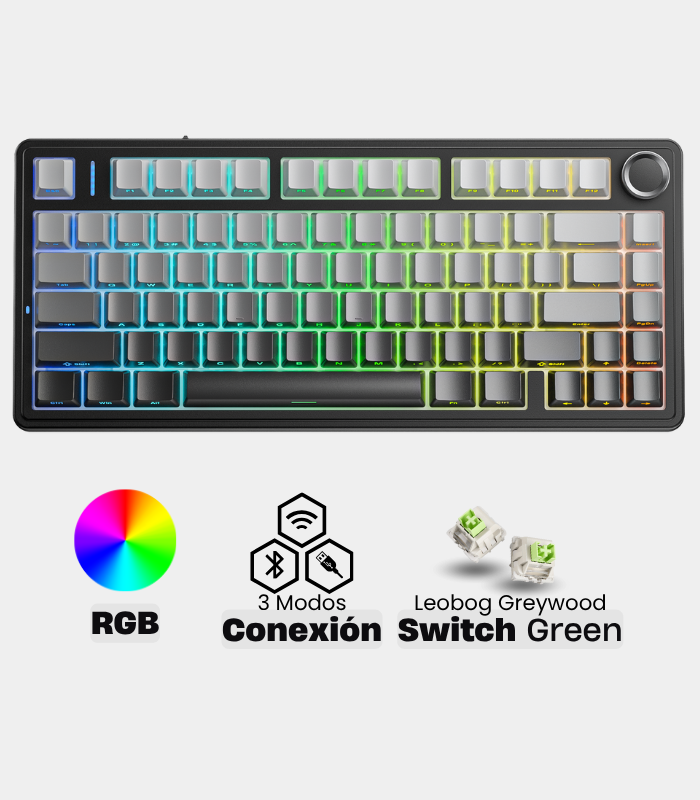Teclado Mecánico Aula F75 Negro Degradado