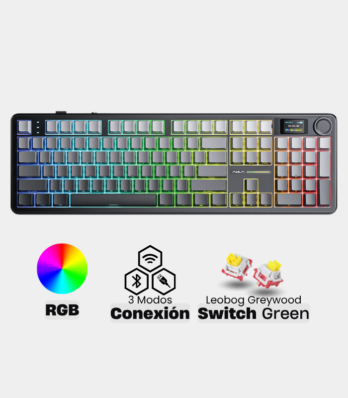 Teclado Mecánico F108 Pro RGB Negro Degradado
